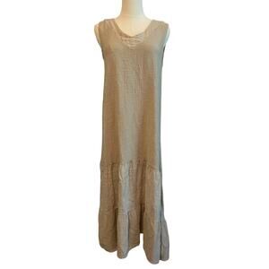Francesca Bettini Linen Dress S Italy Lagenlook Resort Quiet Luxury Effortless‎